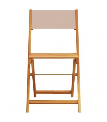 vidaXL Folding Chairs 8 pcs Taupe Fabric and Solid Wood