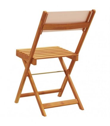 vidaXL Folding Chairs 4 pcs Beige Fabric and Solid Wood
