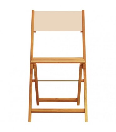vidaXL Folding Chairs 8 pcs Beige Fabric and Solid Wood