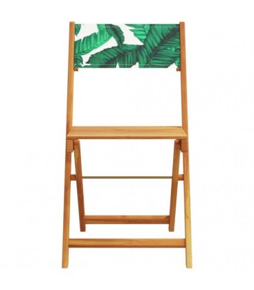 vidaXL Folding Chairs 6 pcs Green Fabric and Solid Wood