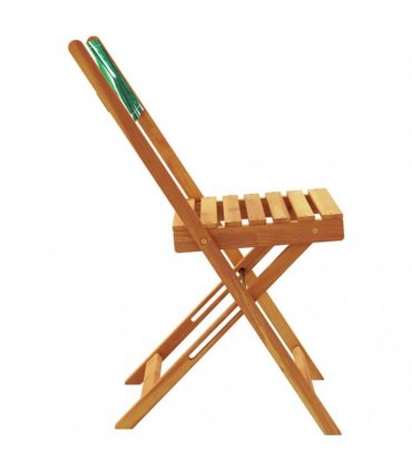 vidaXL Folding Chairs 6 pcs Green Fabric and Solid Wood