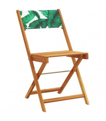 vidaXL Folding Chairs 8 pcs Green Fabric and Solid Wood