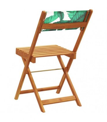 vidaXL Folding Chairs 8 pcs Green Fabric and Solid Wood
