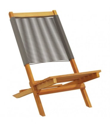 vidaXL Folding Chairs 4 pcs Grey Solid Wood Acacia