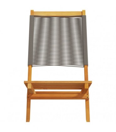vidaXL Folding Chairs 4 pcs Grey Solid Wood Acacia