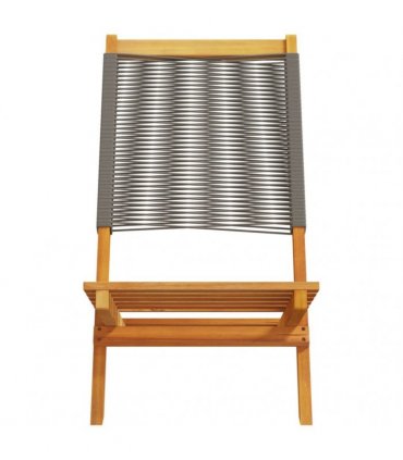 vidaXL Folding Chairs 6 pcs Grey Solid Wood Acacia