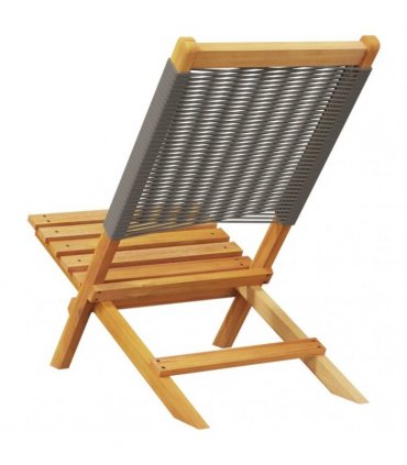 vidaXL Folding Chairs 6 pcs Grey Solid Wood Acacia
