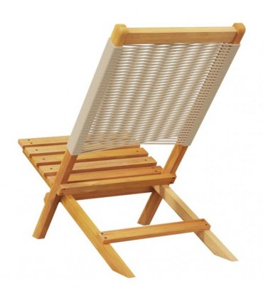 vidaXL Folding Chairs 4 pcs Beige Solid Wood Acacia