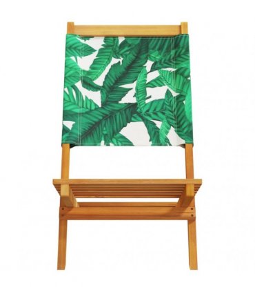 vidaXL Folding Chairs 4 pcs Green Fabric and Solid Wood