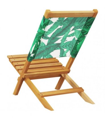 vidaXL Folding Chairs 6 pcs Green Fabric and Solid Wood