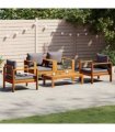 vidaXL 5 Piece Garden Sofa Set with Cushions Solid Wood Acacia