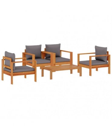 vidaXL 5 Piece Garden Sofa Set with Cushions Solid Wood Acacia