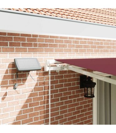 vidaXL Manual Awning with Solar LED 4.5 x 3 m Burgundy 100% Polyester