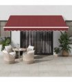 vidaXL Manual Awning 4 x 3.5 m Burgundy 100% Polyester