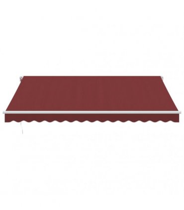 vidaXL Manual Awning 4 x 3.5 m Burgundy 100% Polyester