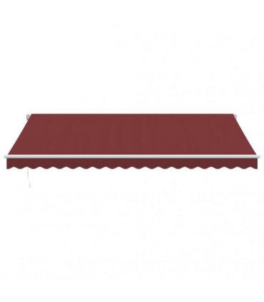 vidaXL Manual Awning with Solar LED 4.5 x 3.5 m Burgundy