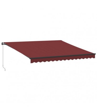vidaXL Manual Awning 4 x 3.5 m Burgundy 100% Polyester