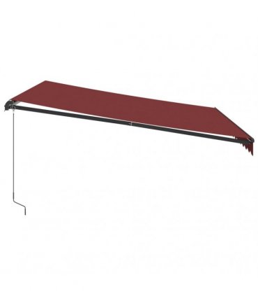 vidaXL Manual Awning 4 x 3.5 m Burgundy 100% Polyester