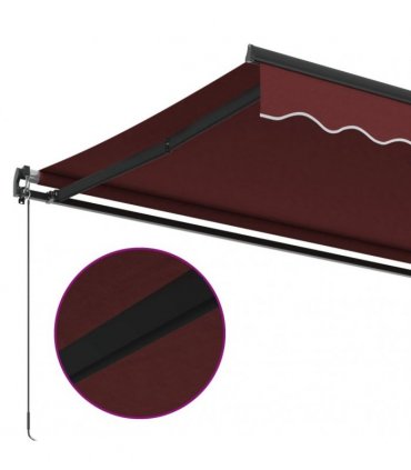 vidaXL Manual Awning 4 x 3.5 m Burgundy 100% Polyester