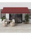vidaXL Manual Awning with Solar LED 4.5 x 3.5 m Burgundy