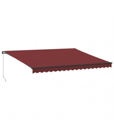 vidaXL Manual Awning with Solar LED 4.5 x 3.5 m Burgundy