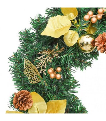 vidaXL Christmas Wreath with LED Lights Green 60 cm PVC