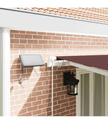 vidaXL Manual Awning with Solar LED 6 x 3 m Brown 100% Polyester