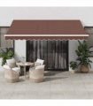 vidaXL Manual Awning 4 x 3.5 m Brown 100% Polyester