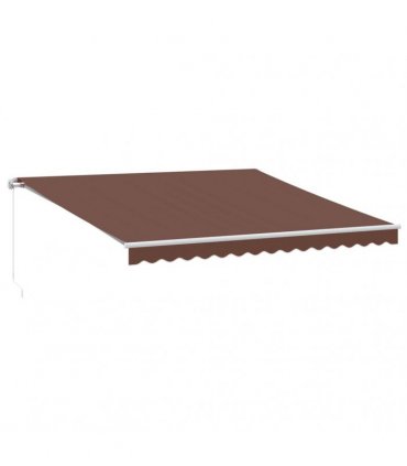 vidaXL Manual Awning 4 x 3.5 m Brown 100% Polyester