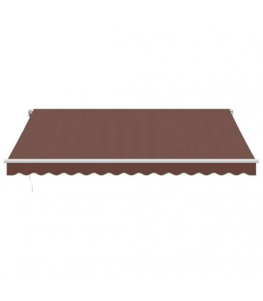 vidaXL Manual Awning 4 x 3.5 m Brown 100% Polyester