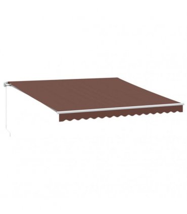 vidaXL Manual Awning with Solar LED 4 x 3.5 m Brown 100% Polyester