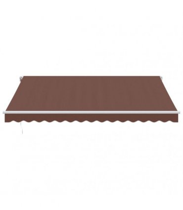 vidaXL Manual Awning with Solar LED 4 x 3.5 m Brown 100% Polyester