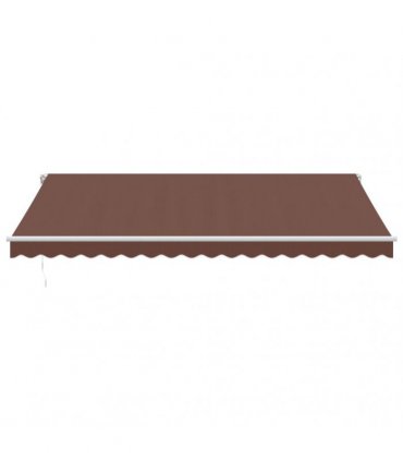 vidaXL Manual Awning with Solar LED 4.5 x 3.5 m Brown 100% Polyester