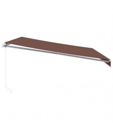 vidaXL Manual Awning with Solar LED 4.5 x 3.5 m Brown 100% Polyester