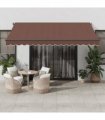 vidaXL Manual Awning 4 x 3.5 m Brown 100% Polyester
