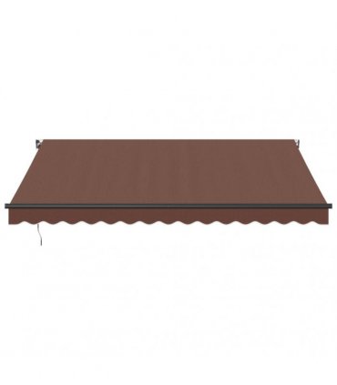 vidaXL Manual Awning 4 x 3.5 m Brown 100% Polyester