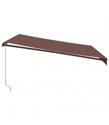vidaXL Manual Awning 4 x 3.5 m Brown 100% Polyester