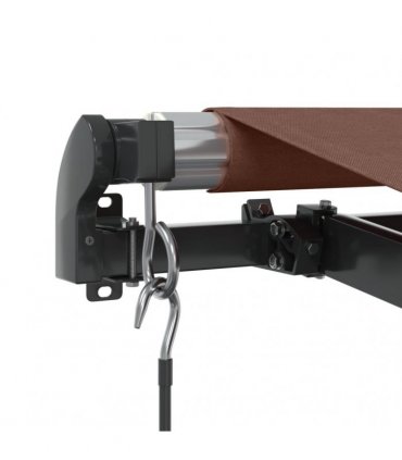 vidaXL Manual Awning 4 x 3.5 m Brown 100% Polyester