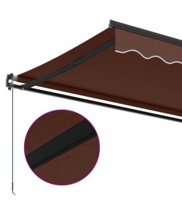 vidaXL Manual Awning 4 x 3.5 m Brown 100% Polyester