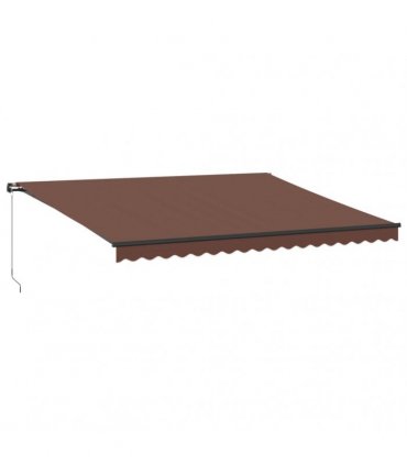 vidaXL Manual Awning with Solar LED 4.5 x 3.5 m Brown 100% Polyester