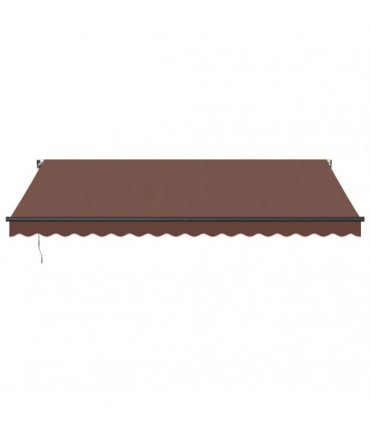 vidaXL Manual Awning with Solar LED 4.5 x 3.5 m Brown 100% Polyester