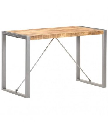 vidaXL Dining Table 120x60x75 cm Solid Rough Mango Wood
