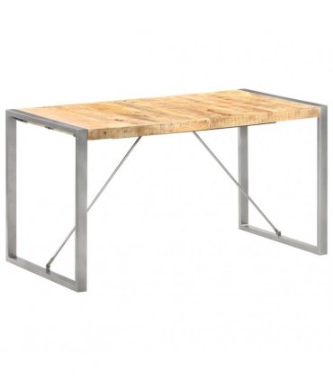 vidaXL Dining Table 140x70x75 cm Solid Rough Mango Wood