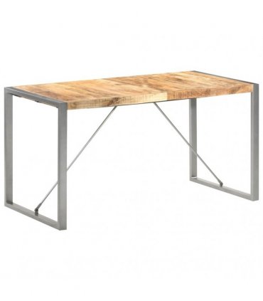vidaXL Dining Table 140x70x75 cm Solid Rough Mango Wood