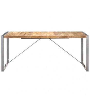 vidaXL Dining Table 180x90x75 cm Solid Rough Mango Wood