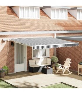 vidaXL Manual Awning with Solar LED 4 x 3 m