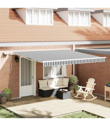 vidaXL Manual Awning with Solar LED 4 x 3 m