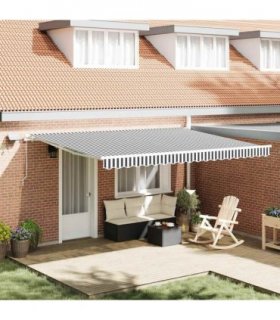 vidaXL Manual Awning with Solar LED 4.5 x 3 m