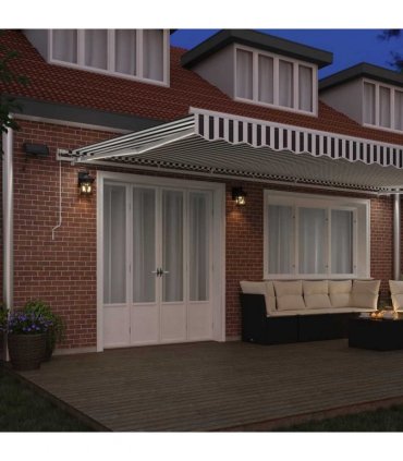 vidaXL Manual Awning with Solar LED 6 x 3 m