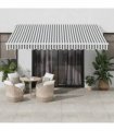 vidaXL Manual Awning 4 x 3.5 m Anthracite and White Stripe